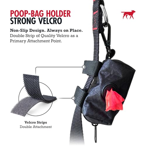 Tuff Pupper Dog Poop Bag Holder | Works with Any Dog Leash | Zippered Waste Bag Dispenser | Waterproof with Rust-Proof Clip | Convenient Lightweight Design | Bags NOT Included