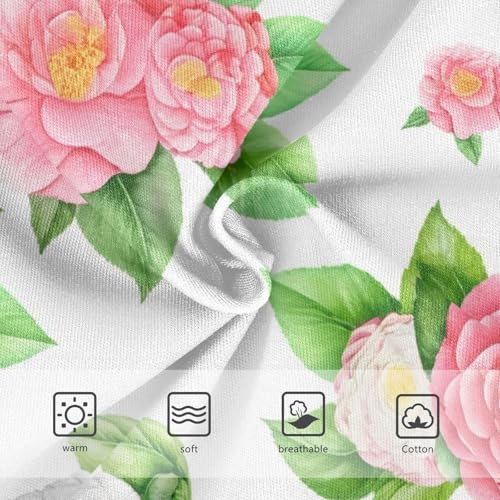 Watercolor Pink White Camellia Flowers Toddler Underwear Custom 2t Cotton Little Girl Panties Print Kids Undies Briefs3