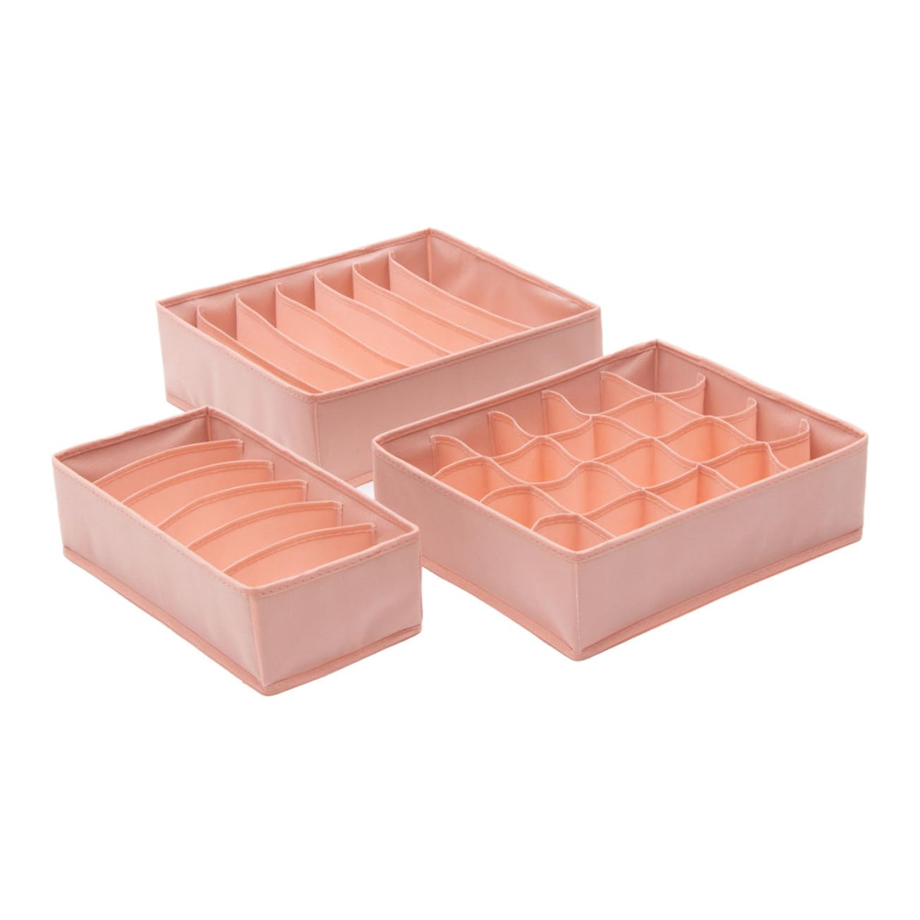 Organizador de Ropa Interior y Calcetines de Tela No Tejida Caja de Almacenamiento Portátil con Compartimentos para Viaje y Hogar Caja Organizadora de Ropa con Tapa Rosa