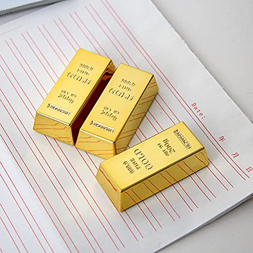 TOYANDONA 8 Pack Fake Gold Bars, Replica Gold Bullion Glittering Brick Decorations Bar Paperweight - Image 3