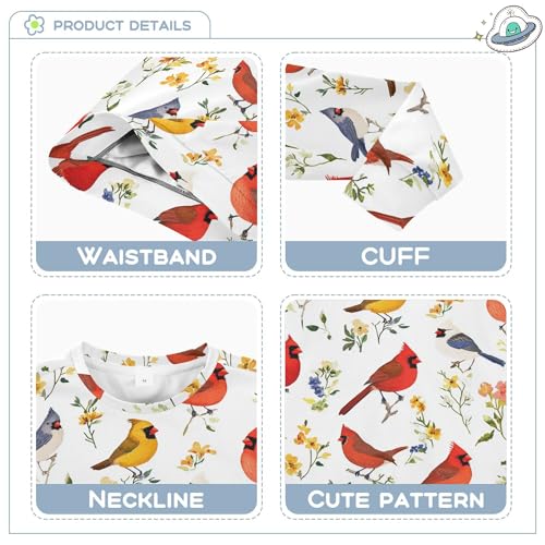 JUNZAN Funny Northern Red Birds White Little Kids Hooded Sweatshirt Crewneck Hoodies for Girls Athletic 4T3