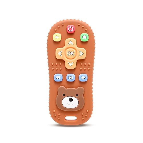 Juguetes coloridos de silicona para dentición para bebés, mordedores de silicona con forma de control remoto para TV, juguete atractivo para bebés,