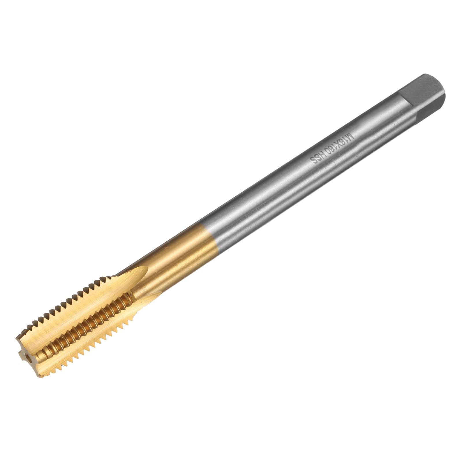 uxcell Tarauds à filetage métrique M16 x 2 H2 160 mm Flûte droite Filetage de fraiseuse Tarauds Outil de réparation