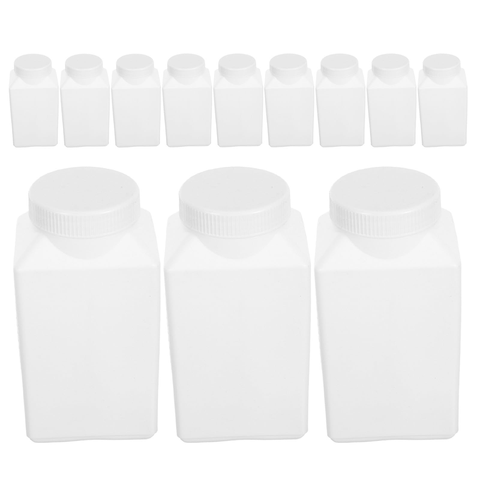12 Piezas Botella de Rosca de Rectangular Hdpe Laboratorio de 1000ml Blanco con Tapa Almacenamiento y Dispensación para Reactivos en Entornos Industriales