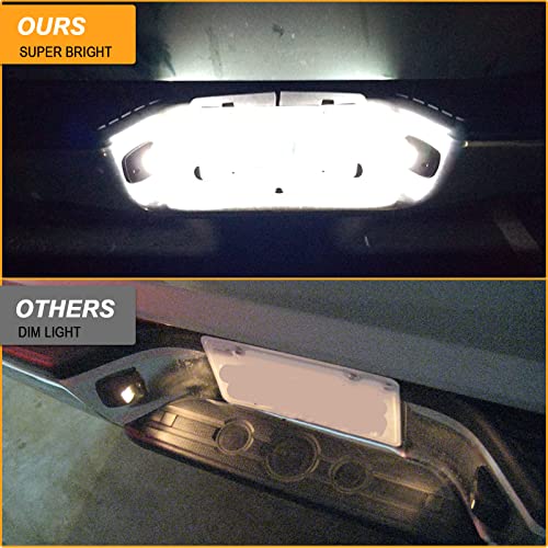 Image of R&F Auto 12-SMD LED License Plate Light Replacement for Tacoma 1995-2004 Pickup Truck 6000K Error Free Xenon Pure White Tag Lamp Assembly Rear Running Lamps Clear Lens