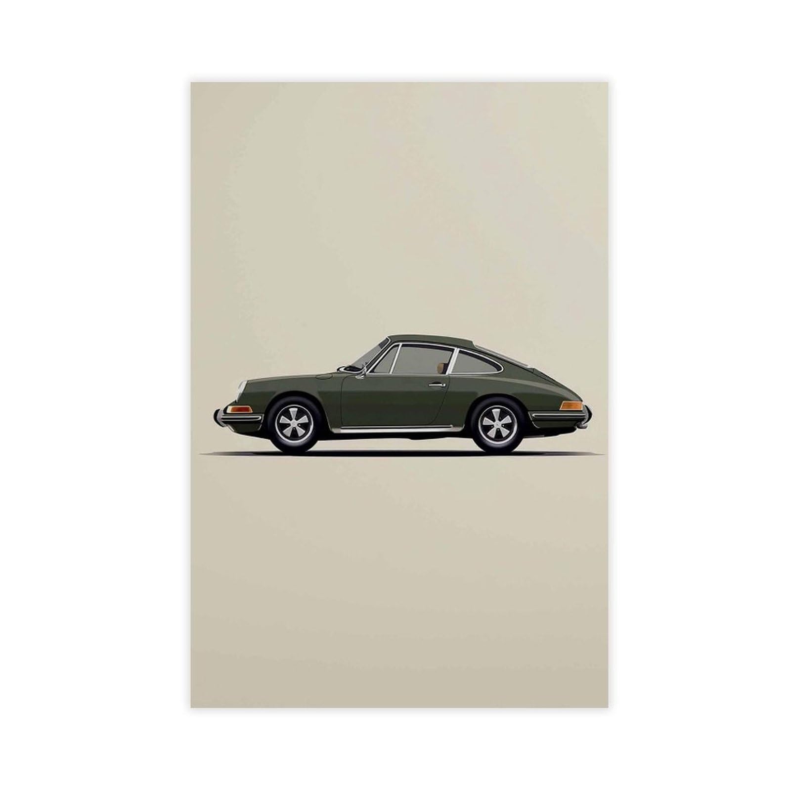 Qnvjqkdsi Unframe Classic Car Art, Minimalist Vintage Canvas Poster Bedroom Decor Landscape Office Room Decor Gift 16" L X 24" W