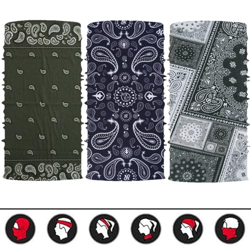 Image of Neck Gaiter Mask Face Scarf Bandana Tube Cover Headwear Balaclava Headband Headwrap for Men and Women
