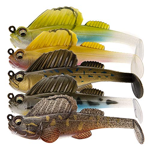 Isca de pesca, Andoer Isca macia de pesca Jig Hooks iscas Swimbaits Acessórios de pesca chumbada par