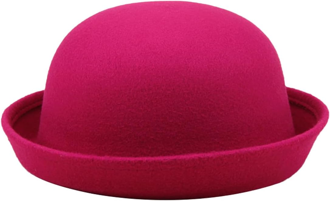 Women Wool Round Bowler Hats Wool Fedora Hat