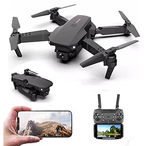 CREODEC Foldable Toy Drone with HQ WiFi Camera Remote Control for Kids Quadcopter with Gesture Selfie, Flips Bounce Mode, App One Key Headless Mode functionality (Black colour) (D9)