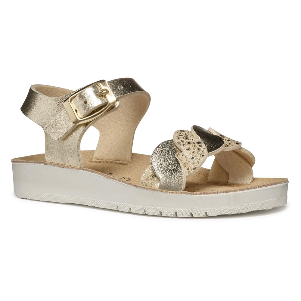 Geox J SANDAL COSTAREI GI, Girls’ Sandal, Platinum,