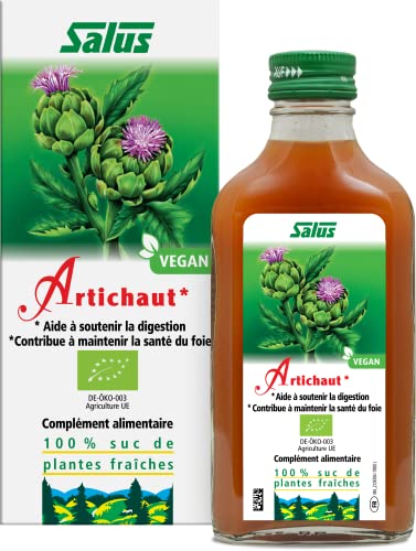 Salus – Artichaut BIO – Complément à Base de Suc d'Artichaut BIO – Aide avec Digestion et la Santé du Foie – Végan, Sans Additifs – 200 ml