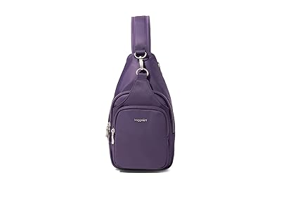 Baggallini Central Park Sling Backpack Bags Deep Grape Twill, Nylon