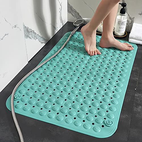 Tappetino da bagno extra largo 90 x 60 cm, antiscivolo, in PVC, con forti ventose, antiscivolo, per bagno, WC, hotel, antibatterico, sicuro