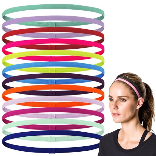 Sport Stirnbänder 10er Set - Elastische Haarbänder Für Training