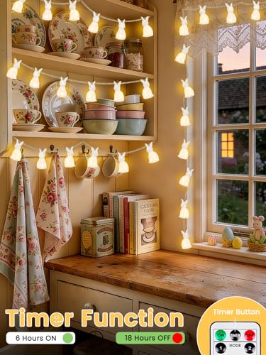50% Off YIQU 10FT Easter Bunny String Lights with Remote