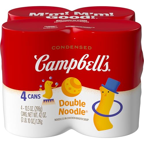 Campbell’s Condensed Kids Double Noodle Soup, 10.5 oz Can (4 Pack)