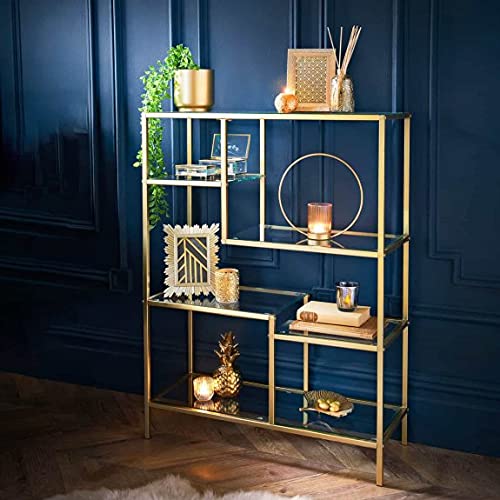 Buy FizporiumLtd The Plaza Glass Floor Gold Glass Shelving Unit Art