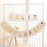 🎈Material: es bandera feliz cumpleaños hecha por cartulina de grosor, acabado bien, resistente para colgar y brillante para decorar las fiestas o banquetes de cumpleaños