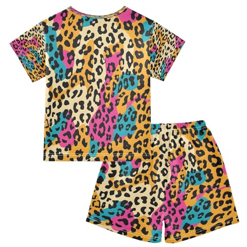 senya Short Sleeve Pajamas Sets Summer Cotton Sleepwear Leopard Print2