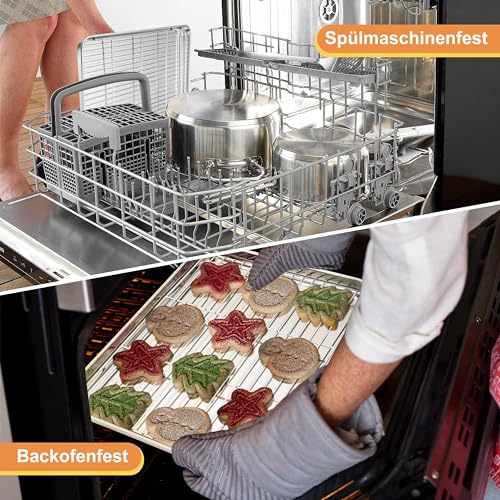Herogo Backblech mit Abkühlgitter Set, Edelstahl Kuchenblech mit Kuchengitter (2 Backbleche, 2 Abkühlgitter)… – Ansicht 4