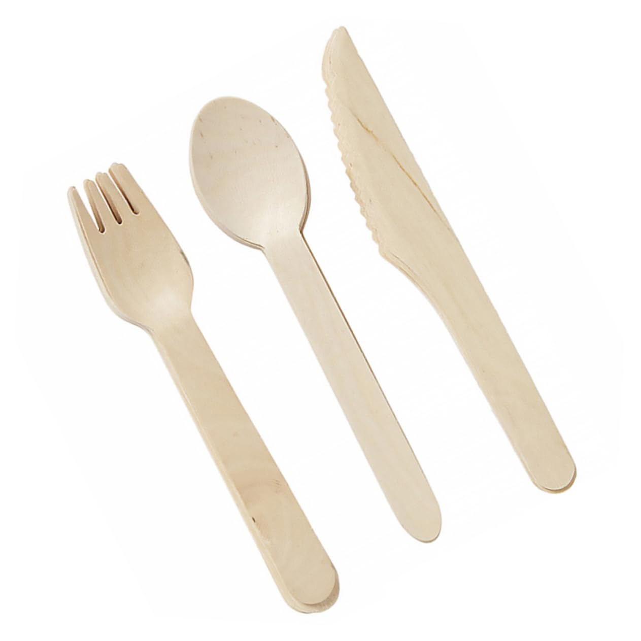 CIYODO 12Pcs Disposable Wooden Cutlery Set Knives Forks Spoons for Birthday Parties Elegant Tableware Lightweight and Portable for Any Event