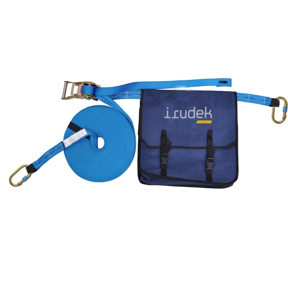 Irudek Teide Light - Sistema de retención + X2 Línea de vida portátil, azul