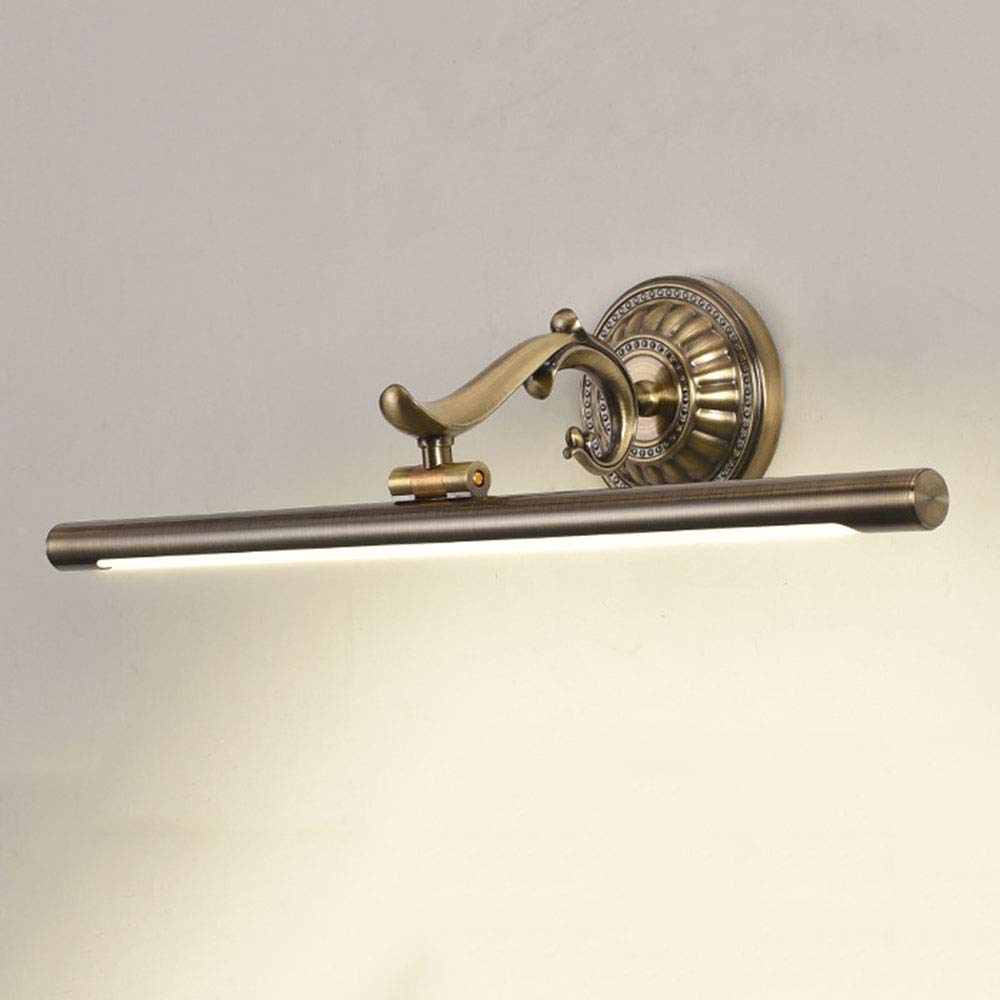 Vintage Spiegellampe Badezimmer Grüne Bronze Spiegelleuchte Bad Retro Badlampe 4000K Schminklicht 240 ° Drehbar LED Wandlampe Make-Up Light für Badzimmer Schminktisch Wandbeleuchtung L41cm