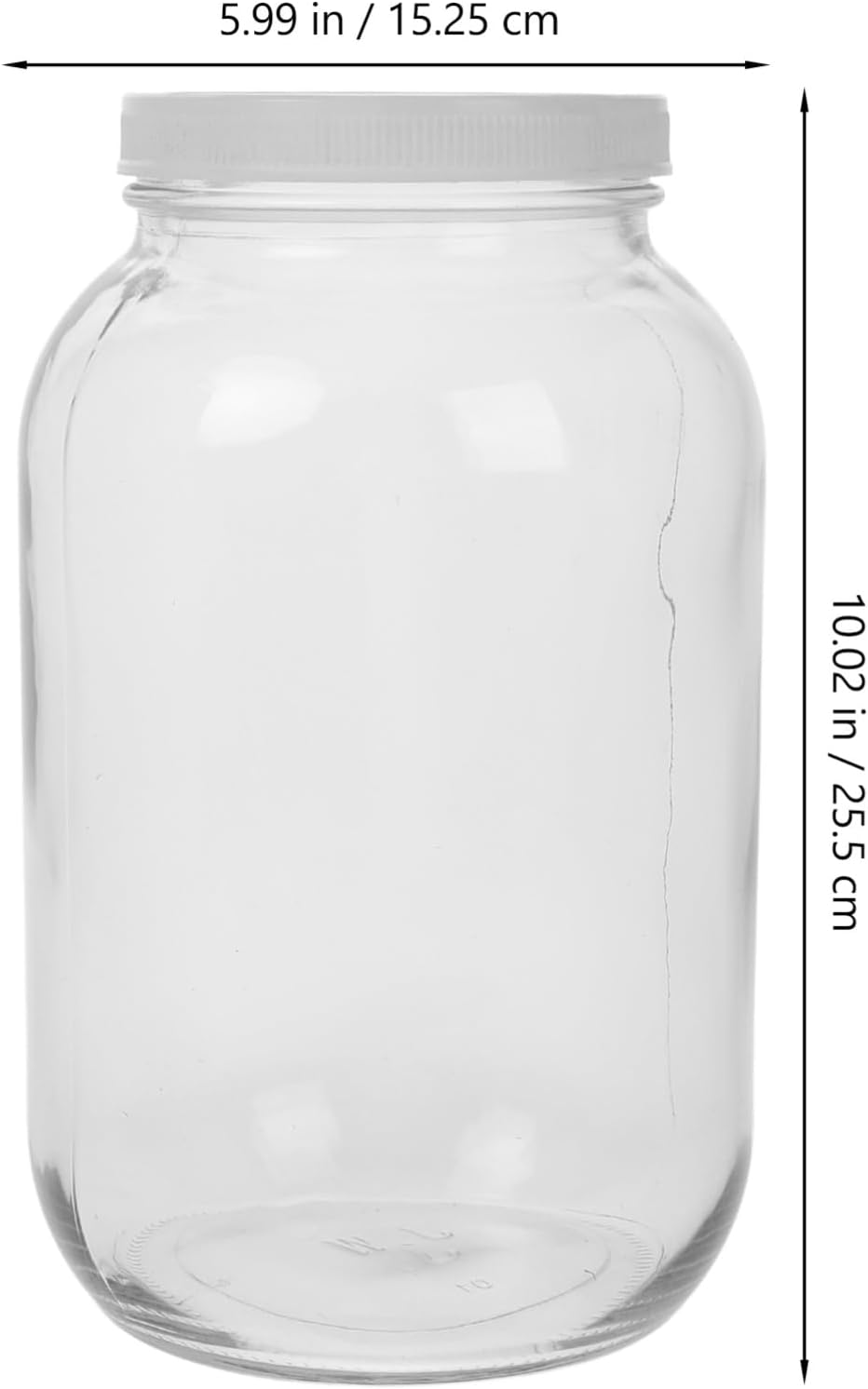 Hemoton Wide Mouth Glass Jar Plastic Lid Airtight Storage Container for Brewing Fermenting and Pickling for Kitchen Use