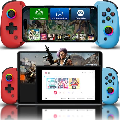 Joso Controlador de teléfono para iPhone/iPad/Android/Tablet, controlador D8 para Switch/PS/PC con efectos Hall, joysticks Play COD, Genshin Impact, controlador Android, juegos en la nube/juego