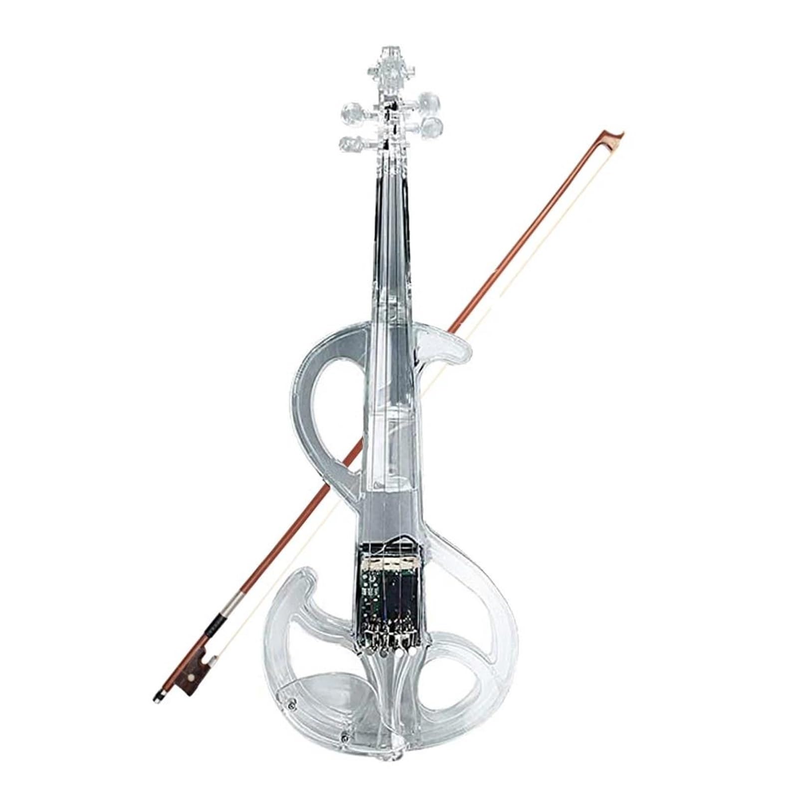 4/4 Violino Elettrico Luminoso Luci LED Colorate Prestazioni Acriliche Reali Con Cuffie Con Custodia Per Pickup(B)