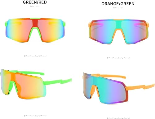 Miniatura 7 de SANPLMG UV400 Paquete de 2 gafas de sol deportivas sin marco para niños y niñas, ciclismo, béisbol, golf, jóvenes, gafas de sol deportivas