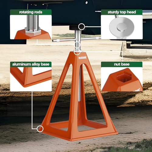 Image of RVGUARD RV Stack Jacks 4 Pack, Aluminum Stabilizer Jacks for RV Trailer Camper, Single Support Up to 7500 Lbs, Adjustable from 11 inch to 17 inch