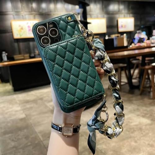 Étui pour iPhone 13 Pro Max avec porte-monnaie fermeture éclair vert