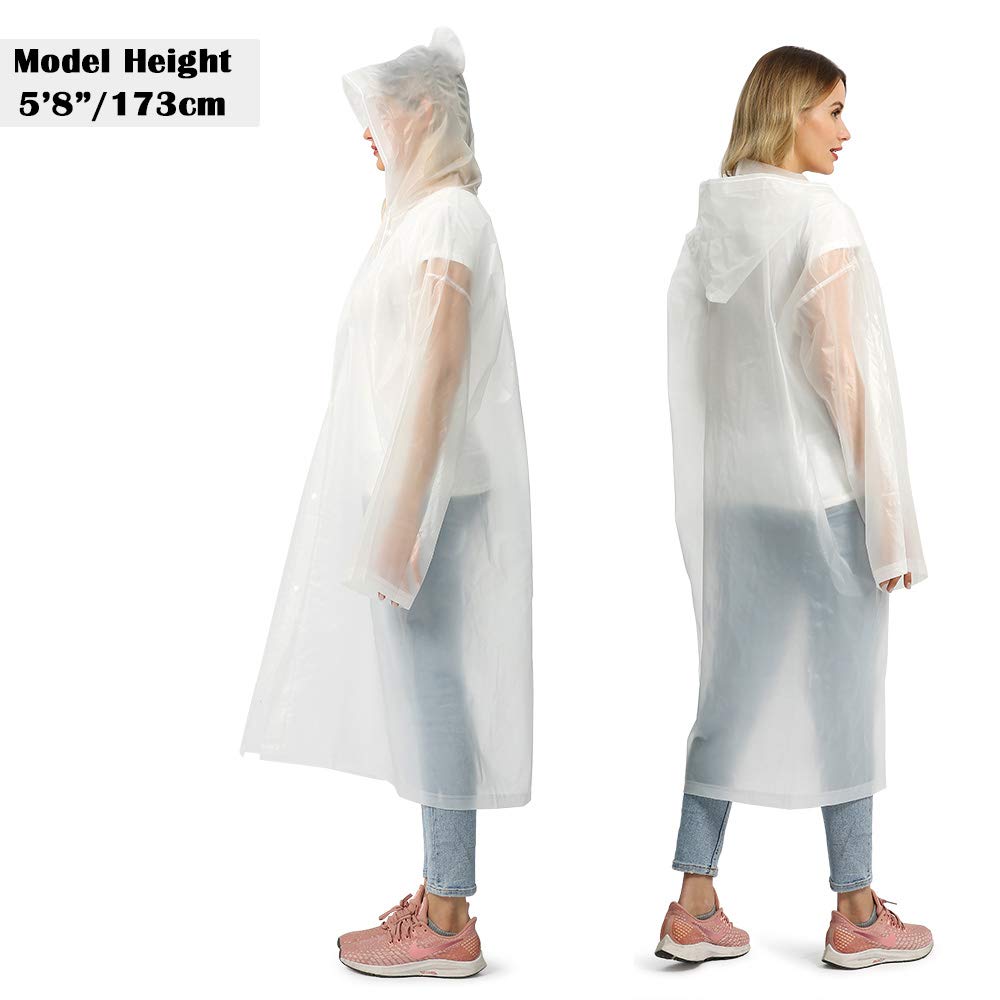 Opret Chubasqueros Impermeable (Paquete de 2), Reutilizable Ponchos Impermeables Chaquetas Capa Lluvia con Mangas y Capucha para Mujer y Hombre