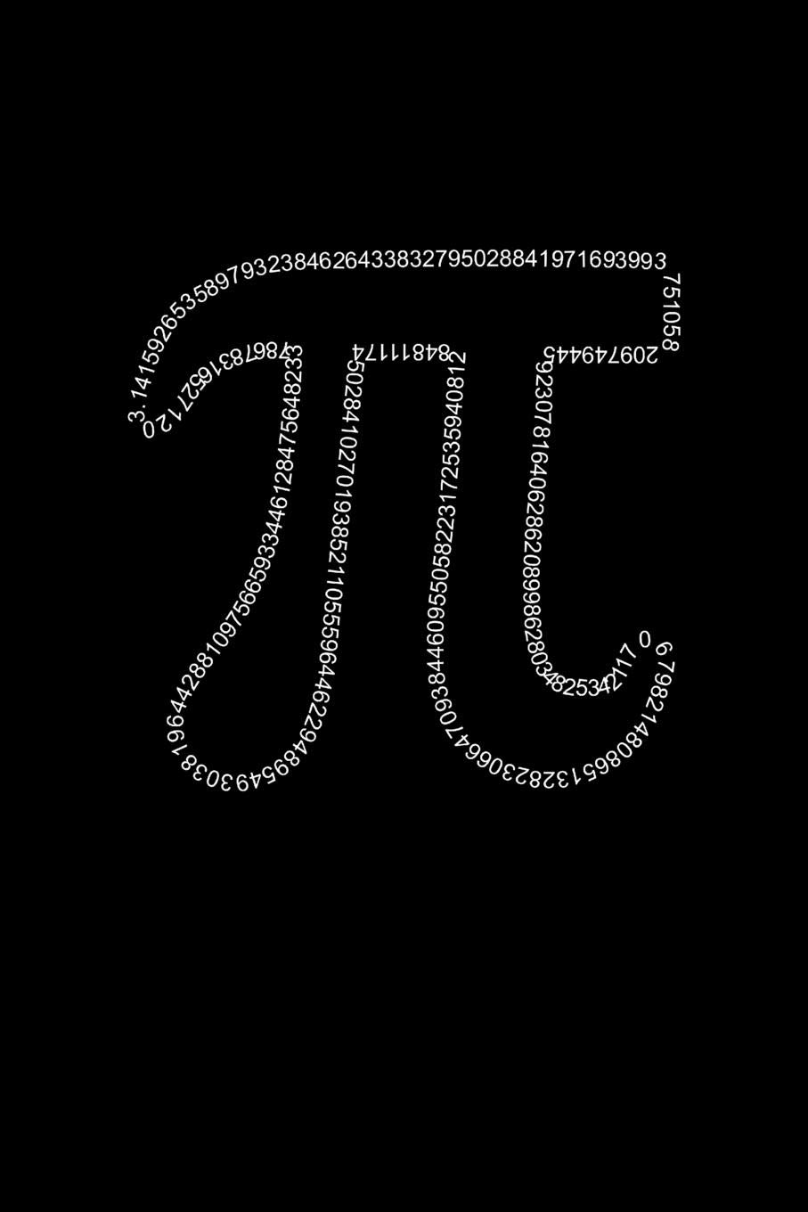 Pi: Math Themed Notebook with Black Soft Cover, 110 Blank Lined Pages (6"x"9)