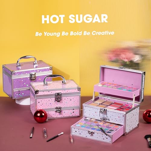 Hot-Sugar-Makeup-Kit-for-Teens-with-Train-Case-Portable-Beginner-Makeup-Gift-Set-Makeup-Beauty-Kit-for-Girls-PINK
