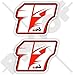 JULES BIANCHI 17 Formule Rouge 1 F1 Pilote Automobile, 75mm Vinyle Autocollants, x2 Stickers