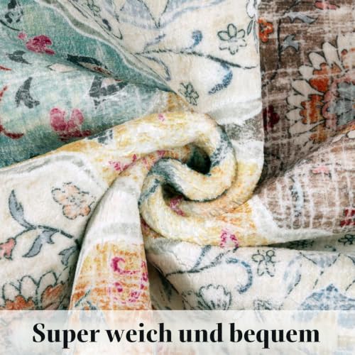 SHACOS Läufer Flur 80x300 cm rutschfest, Langer Teppichläufer Waschbar Bunt – Ansicht 4