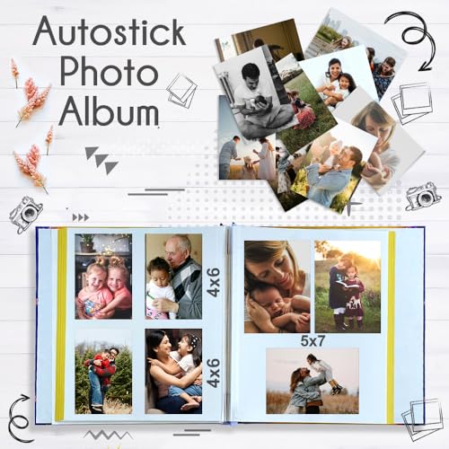 Image of Sehaz Artworks Auto Stick Album for Photos | Album for Photos Collection | Self Adhesive Photo Album Book for Photos Collection - 20 Sheets