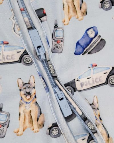 Blue Bamboo Zippered Footie, 2-Way Zip, Sustainable Footie Pajamas, Long Sleeve, Washable, Jumper Design2