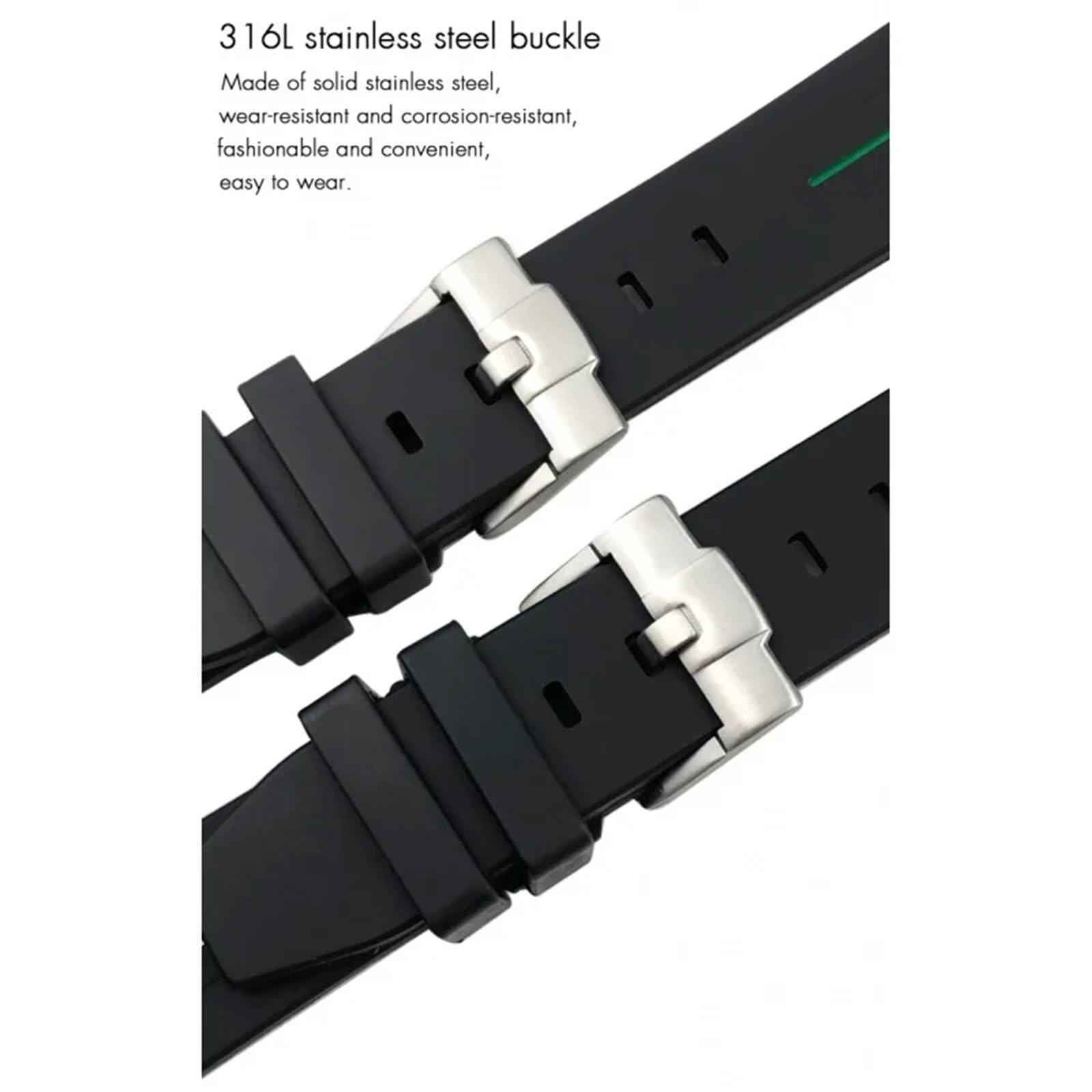 Bracelet de montre étanche en caoutchouc et silicone pour Rolex Submariner 20 mm Daytona 21 mm 22 mm