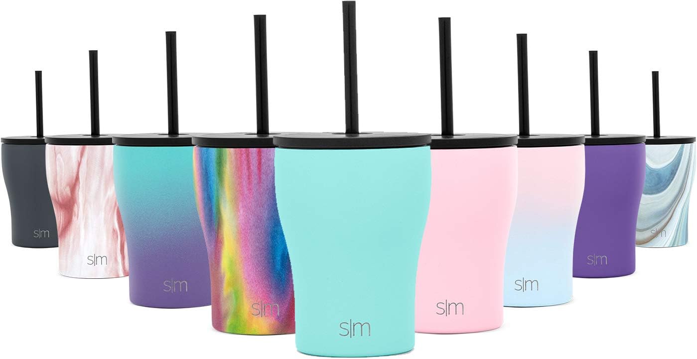 Simple Modern 10oz Journey Kids Cup with Straw Lid and Flip Lid - Double Wall Vacuum Insulated Tumbler Espresso Cup - 18/8 Stainless Steel Mug -Oasis