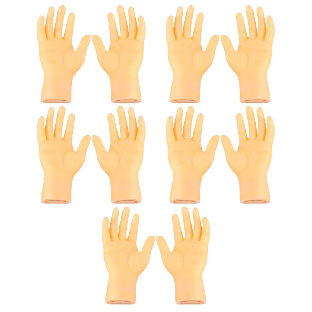N\A 10 PCS Tiny Finger Hands Silicone Left and Right Hand Funny Mini Finger Puppets for Pet Toys Game Costume Accessories