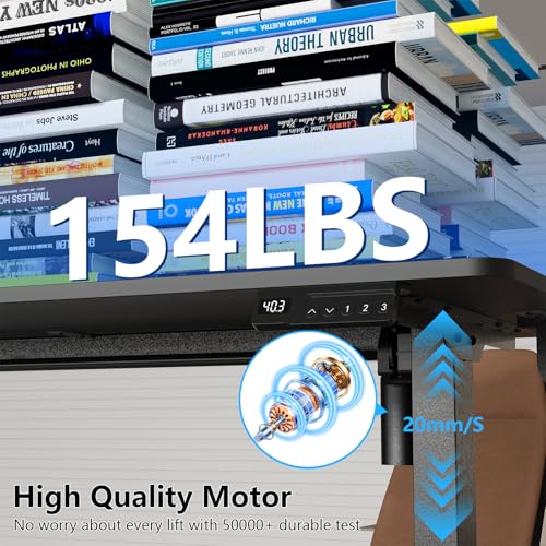 Image of 48x24 inch Electric Standing Desk, Height Adjustable, Black