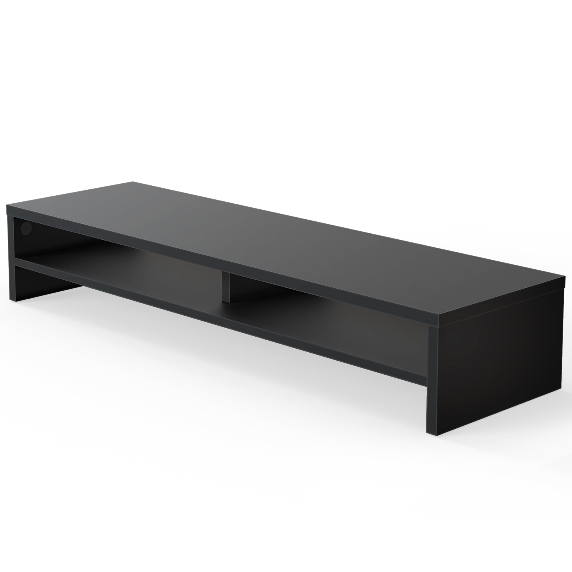 Fenge Supporto per Doppio Monitor Supporto per Computer Grande Organizzatore da Scrivania a 2 Livelli per PC/Laptop/Stampante/TV L80 x L23,5 x H14,2cm Capacità di carico 25KG Bianco (Nero)