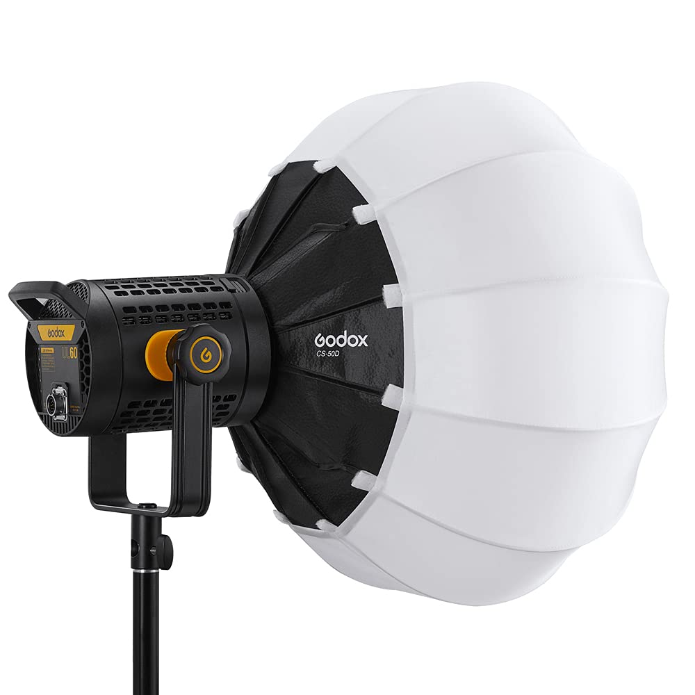 GODOX CS-50D Lanterna Softbox, 50cm Fotografico Soft Box | Montaggio e Smontaggio Rapido, Pieghevole, Bowens Mount per Studio Light SL60W SL100D SK400III-V MS200-V MS300-V DP400III-V