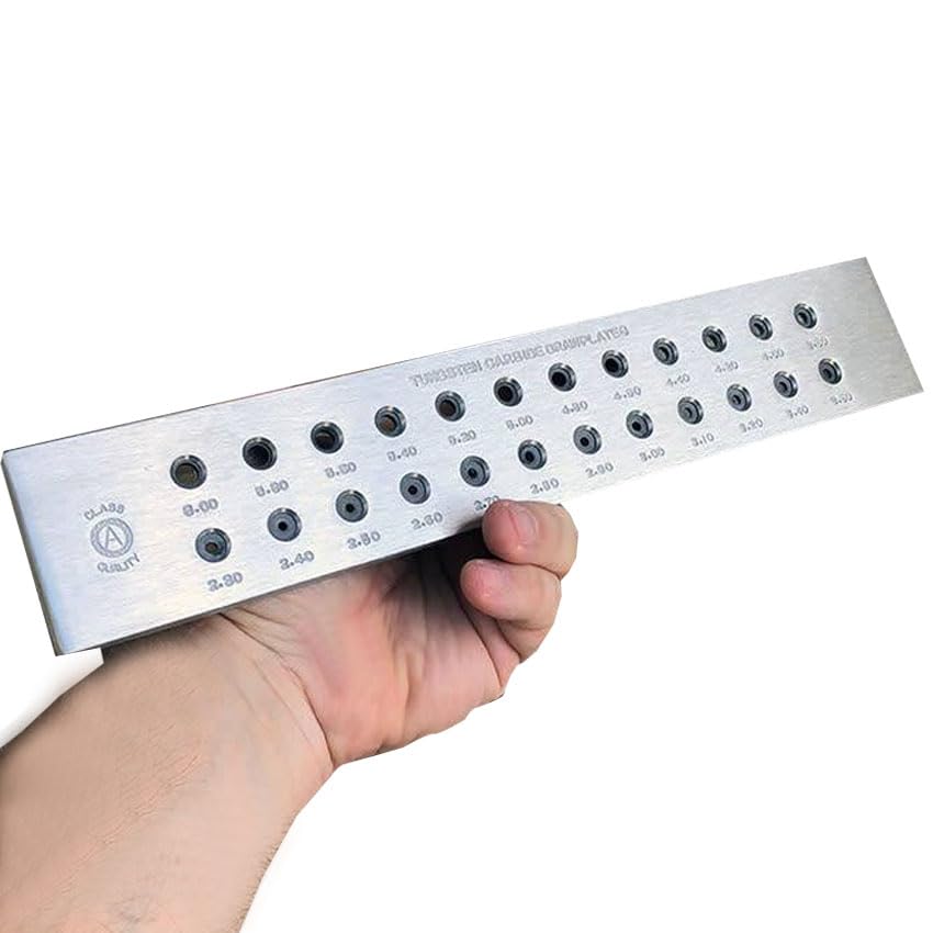 Waymil Professional Tungsten Carbide Round Drawplate Range 2.3 to 6.0 Mm Jewelry Wire Pulling Tool