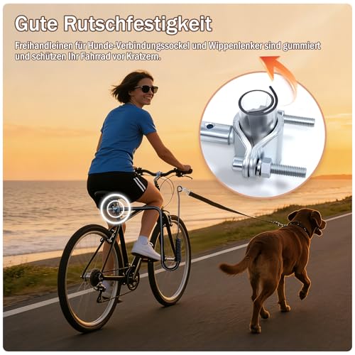 MRWiZMS Fahrrad Hundeleine,180°Fahrradleine Hund, Abnehmbar HäNde Frei Fahrrad-Hundeleine, Pet Exerciser für Gassigehen, Laufen, Radfahren, Fahrrad FüHrleine für Hunde