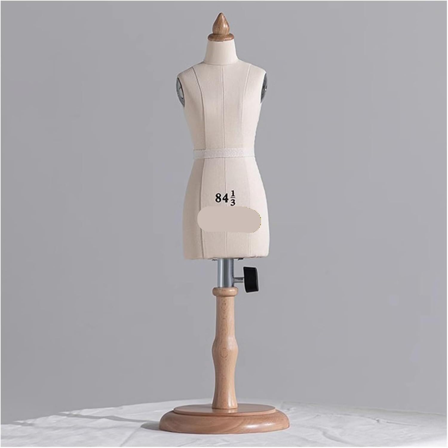 Manekin w formie mini sukienki, manekin krawiecki z możliwością przypinania w połowie łuski z drewnianym stojakiem(White)